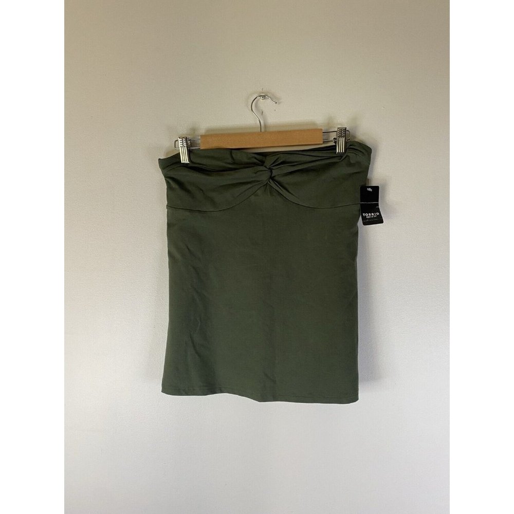 Torrid Stretch Dark Green Strapless Tube Top Size 0 NWT